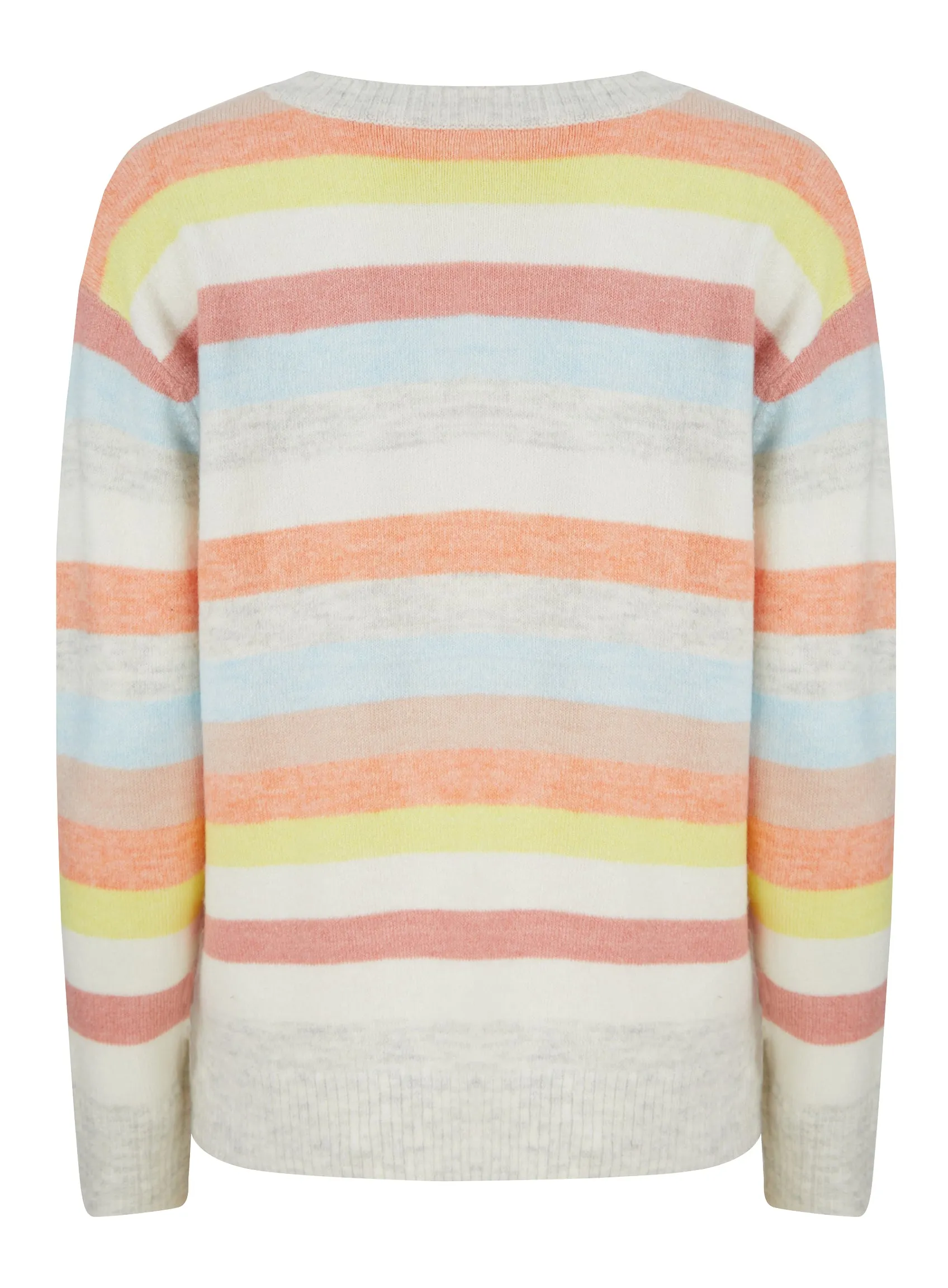 Ladies Stripe Coloured Knitwear Cozy Jumper