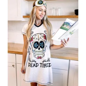 Lazy One Women's Dead Tired V-Neck Night Shirt