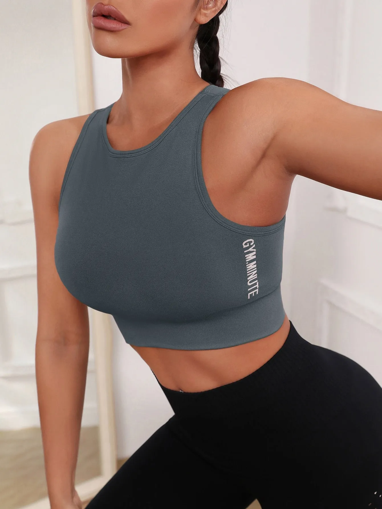 Letter Graphic Crop Active Tank Top SS23