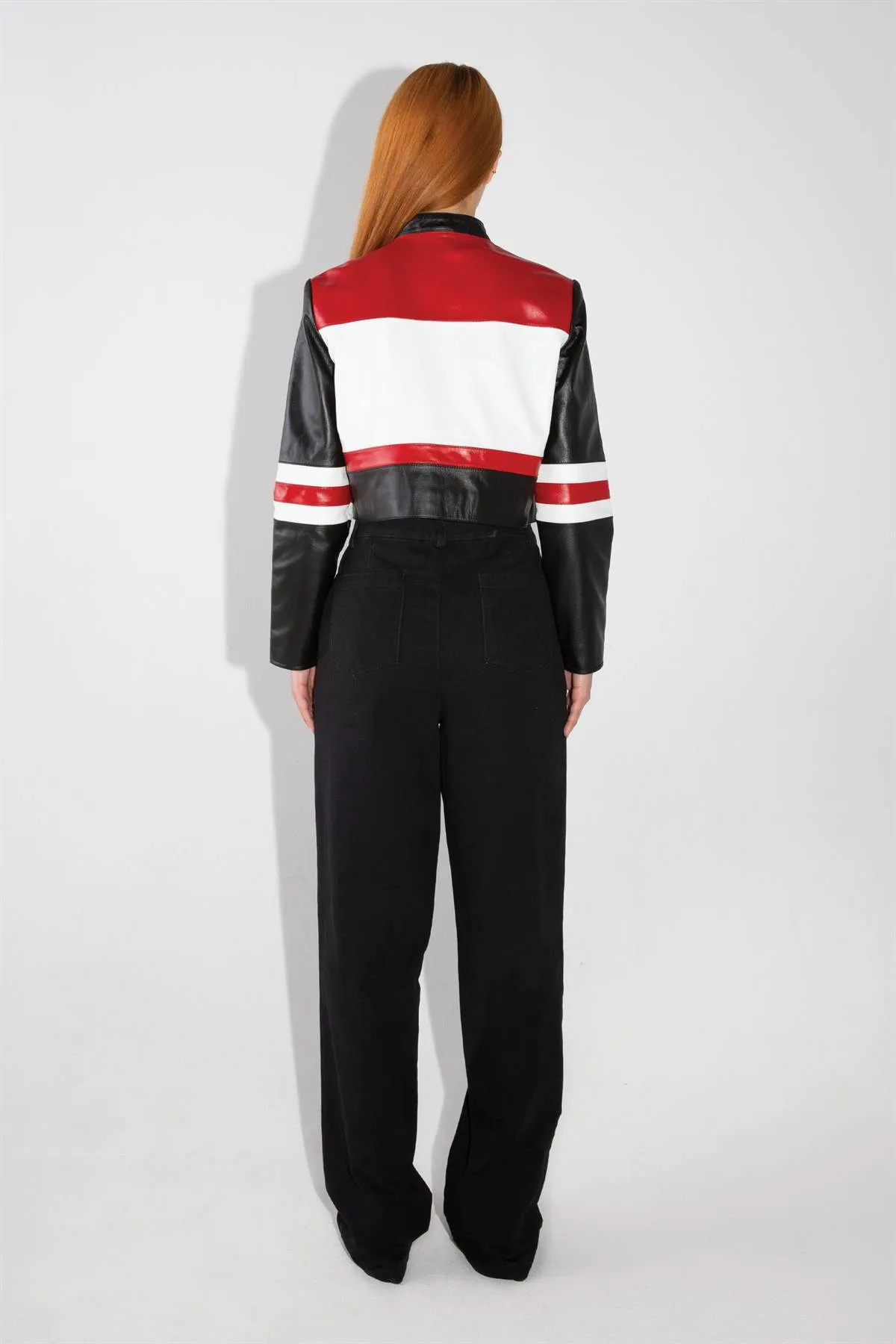 LOGO LEATHER RACING JACKET