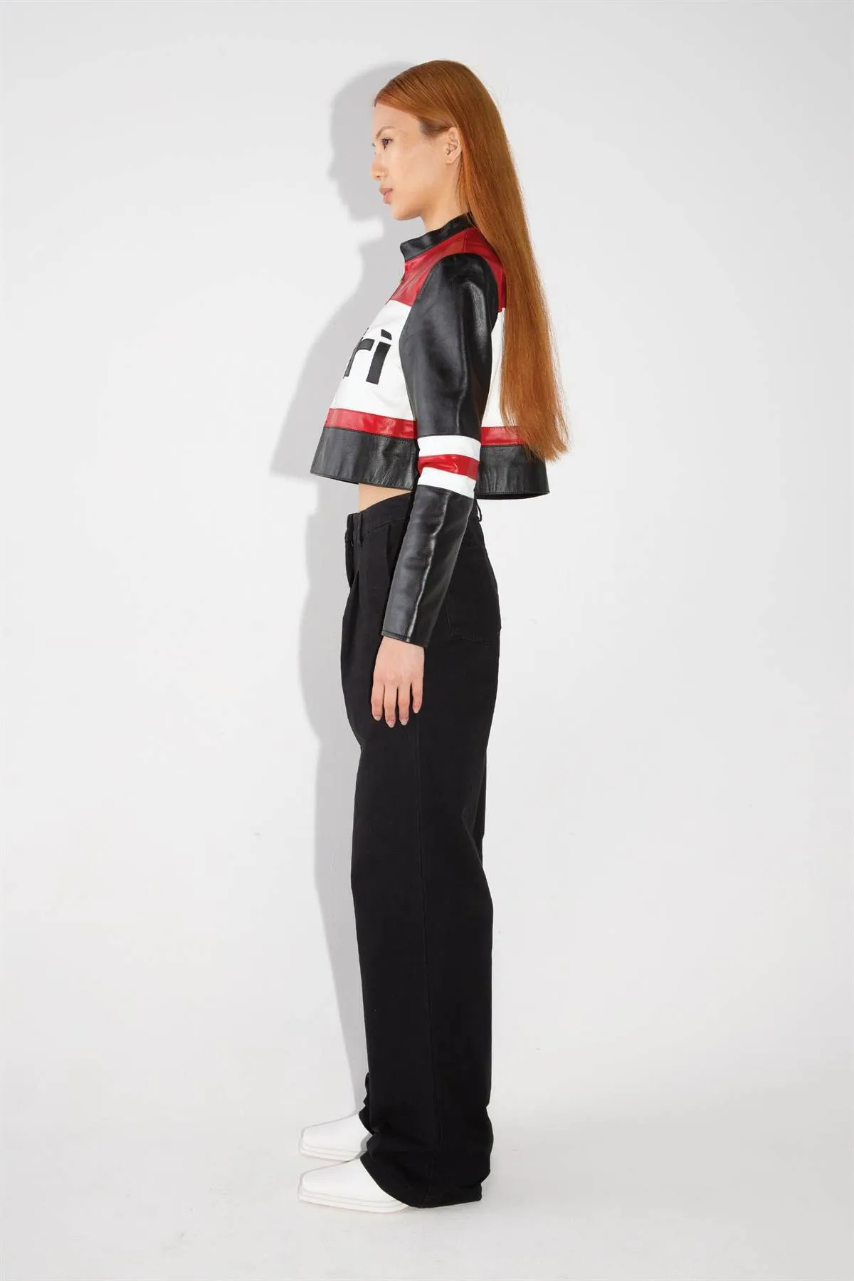 LOGO LEATHER RACING JACKET