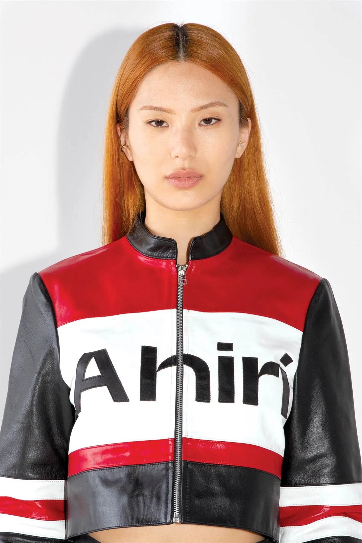 LOGO LEATHER RACING JACKET