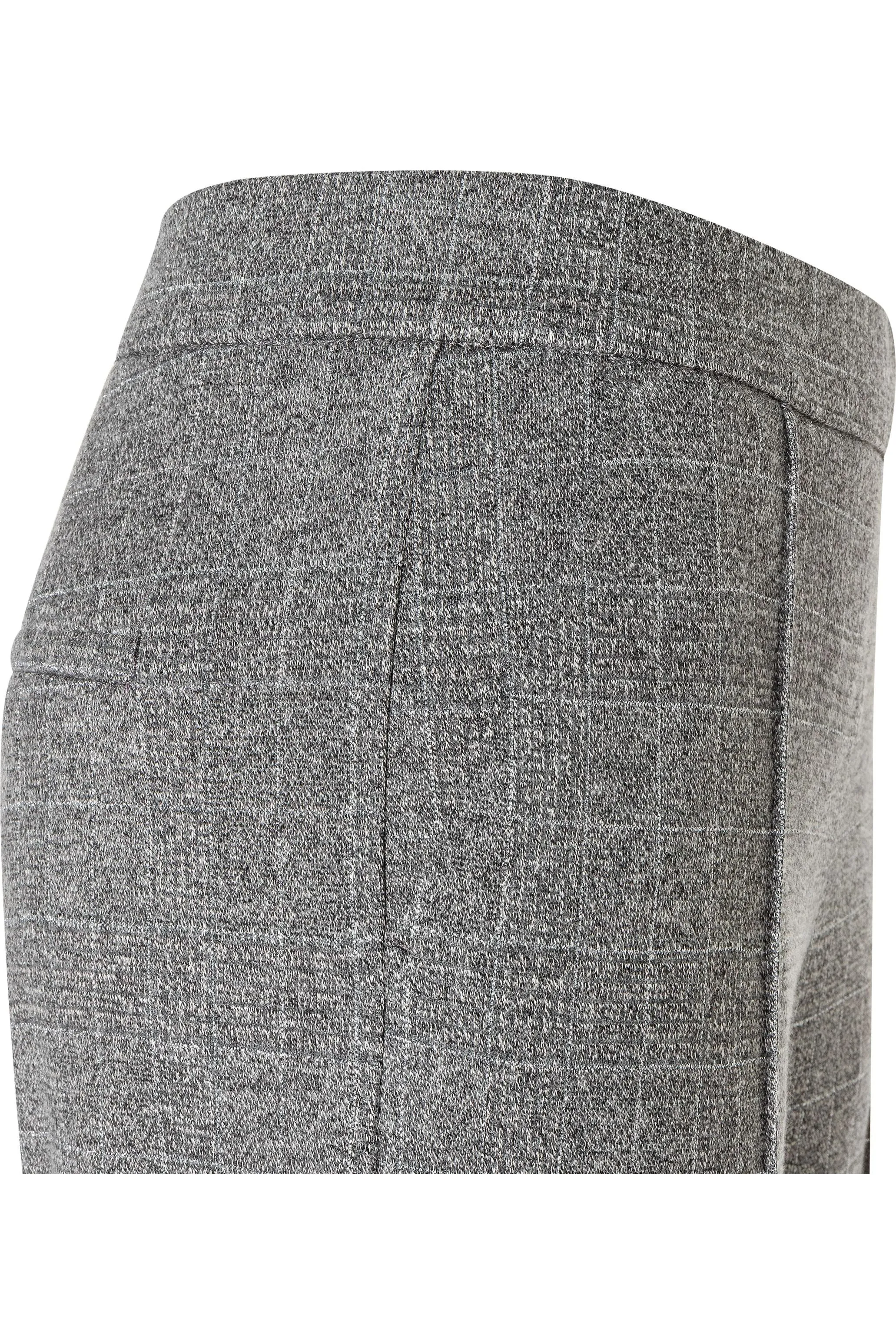 Mac Jeans Chiara Smart Wide Leg Premium Jersey Pull On Pants 3029-00-0114 | 057K Steel Grey Check | Clearance Final Sale