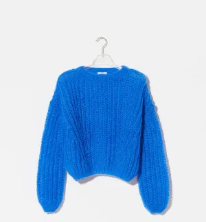 Maiami Delicate Brioche Pullover - Electric Blue
