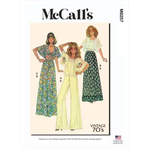McCall's Pattern M8257 Misses' Tops, Skirt and Pants