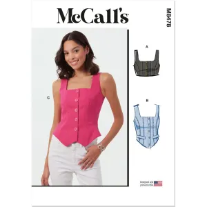 McCall's Pattern M8478 Misses' Corset Tops