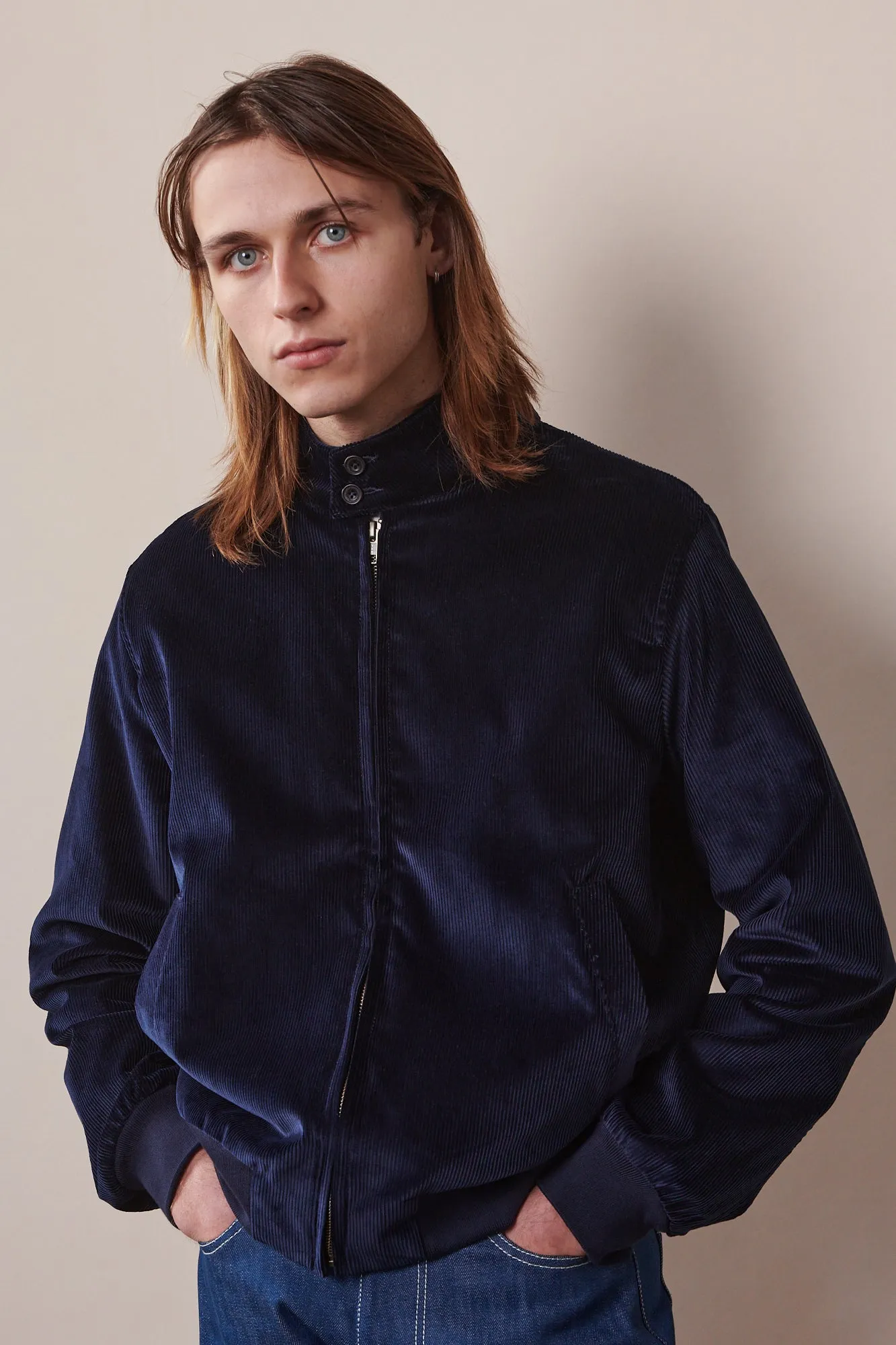 Men's Corduroy Harrington Jacket - Navy