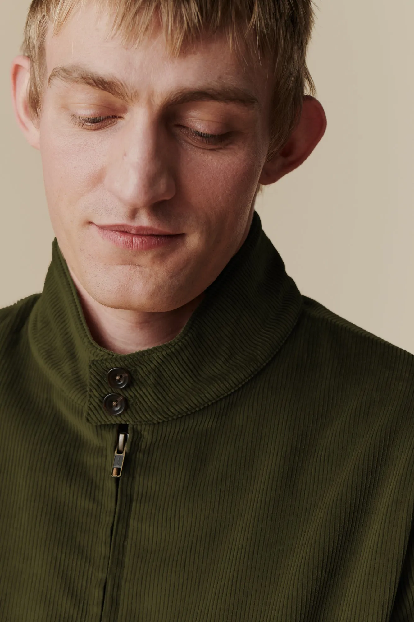 Men's Corduroy Harrington Jacket - Olive