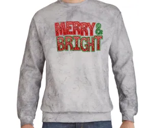 Merry & Bright Christmas Comfort Colors Smoke Dyed Top