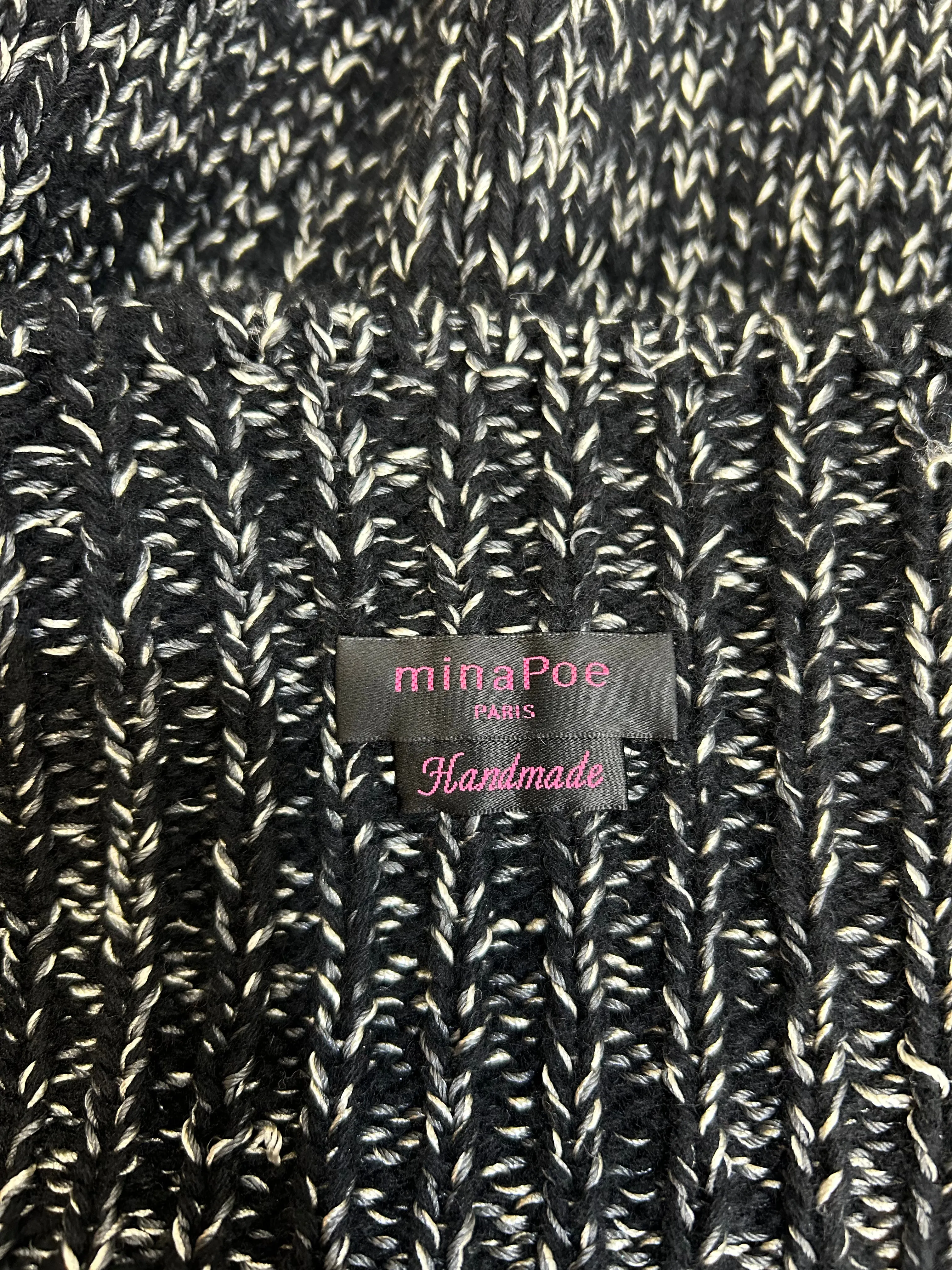 Mina Poe Handmade Knit Angora Petal Sleeve Shrug