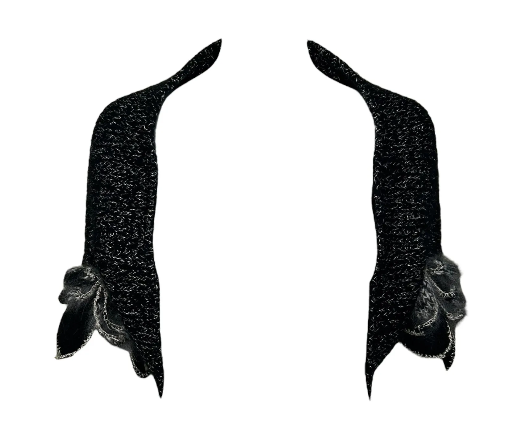 Mina Poe Handmade Knit Angora Petal Sleeve Shrug