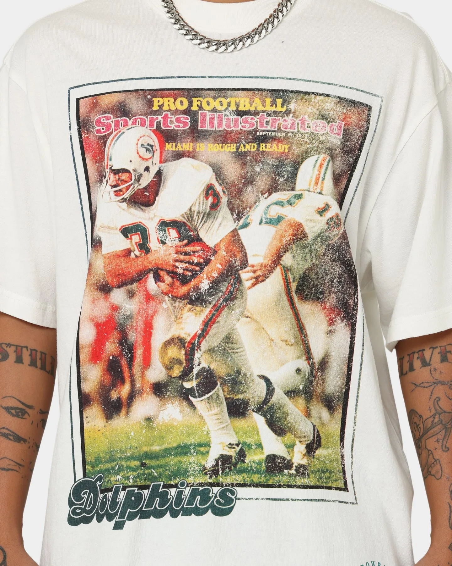 Mitchell & Ness Miami Dolphins Sports Illustrated T-Shirt Vintage White