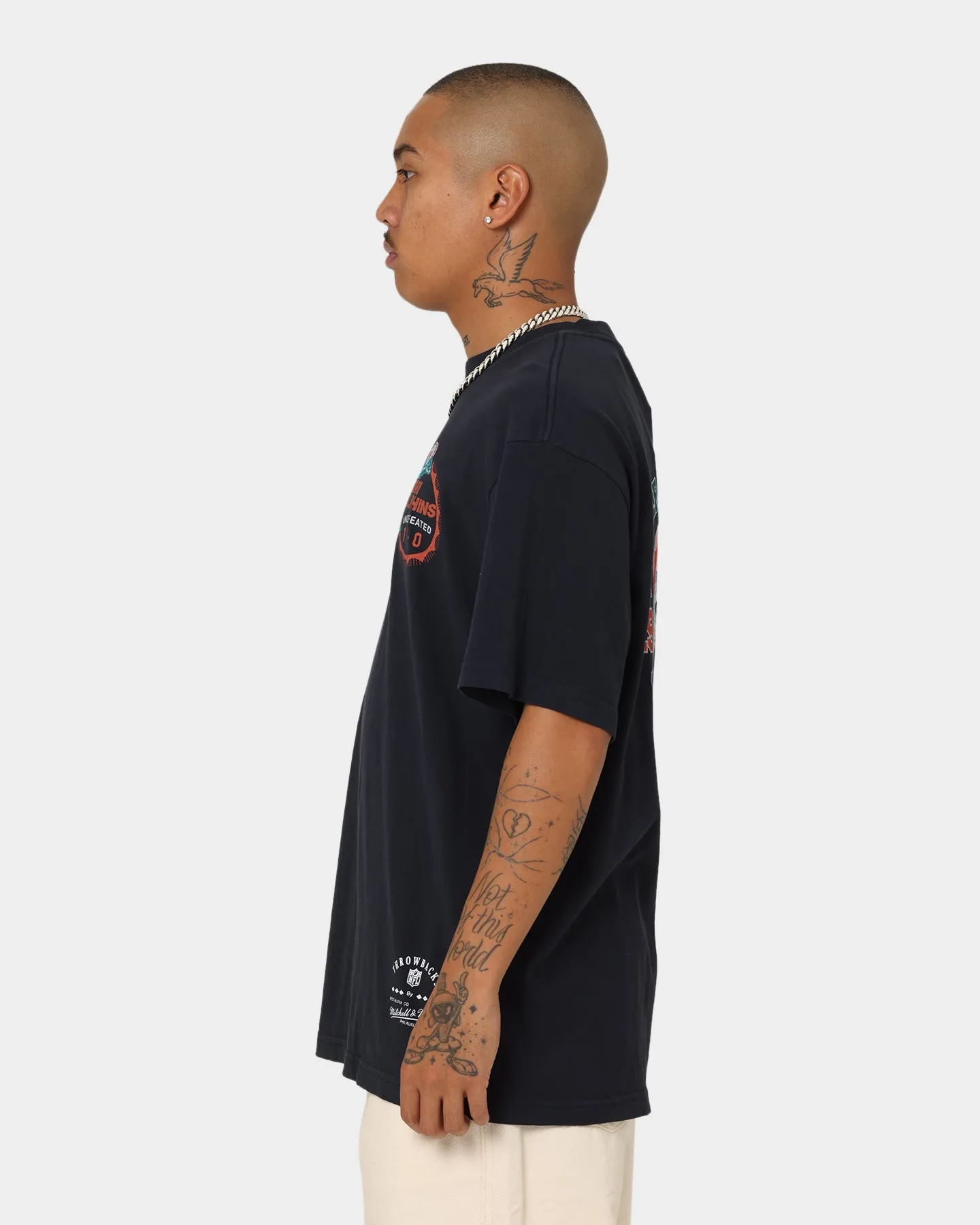 Mitchell & Ness Miami Dolphins Undefeated Vintage T-Shirt Faded Black