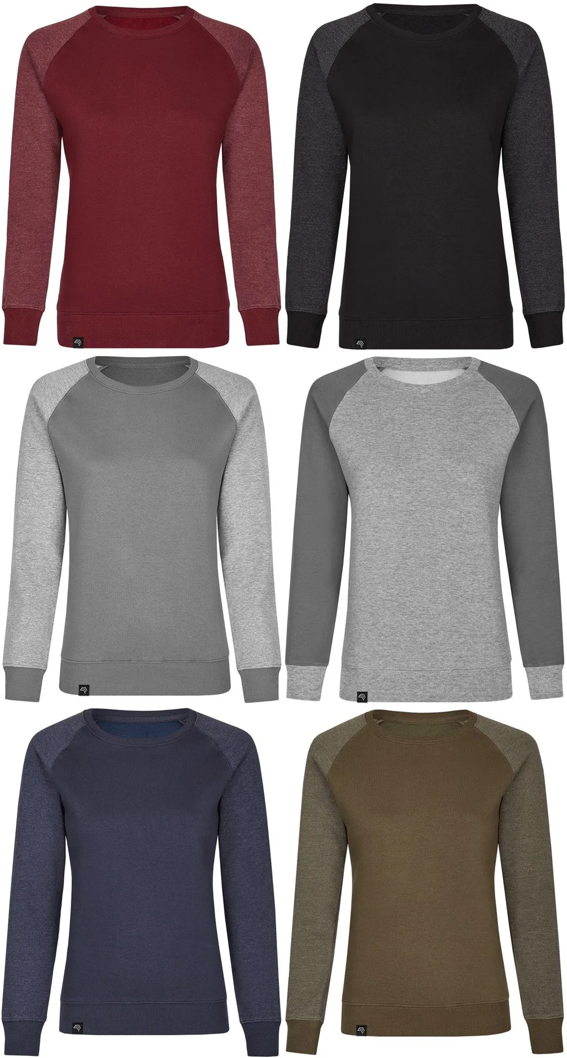 MMT 0520 ― Damen Bi-Color Sweatshirt - Olive Grün / Melange