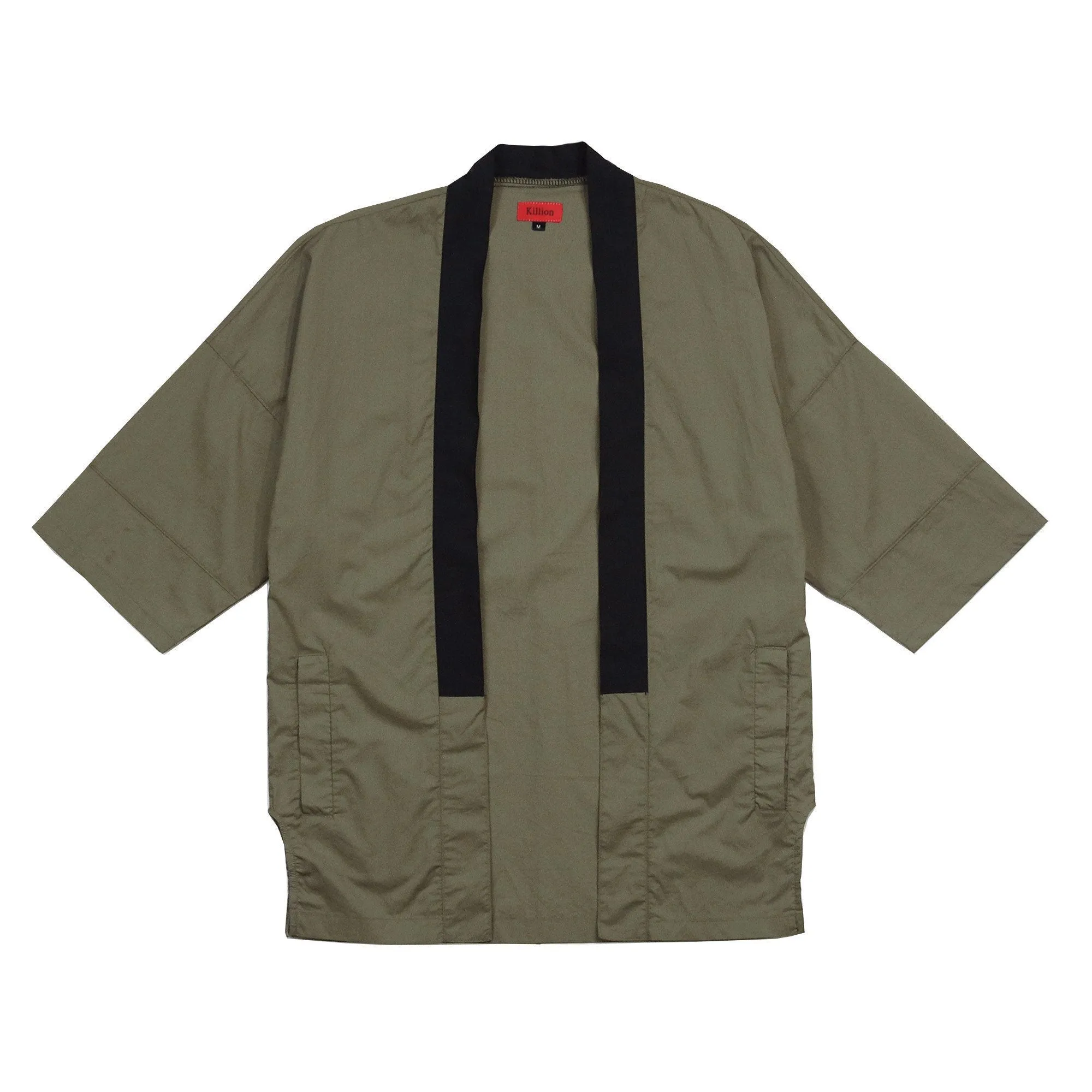 Modern Poplin Kimono - Olive