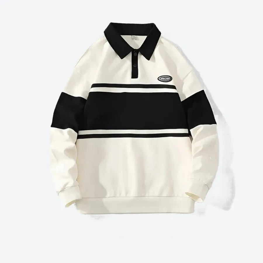 Modern Striped Polo Sweatshirts Collection
