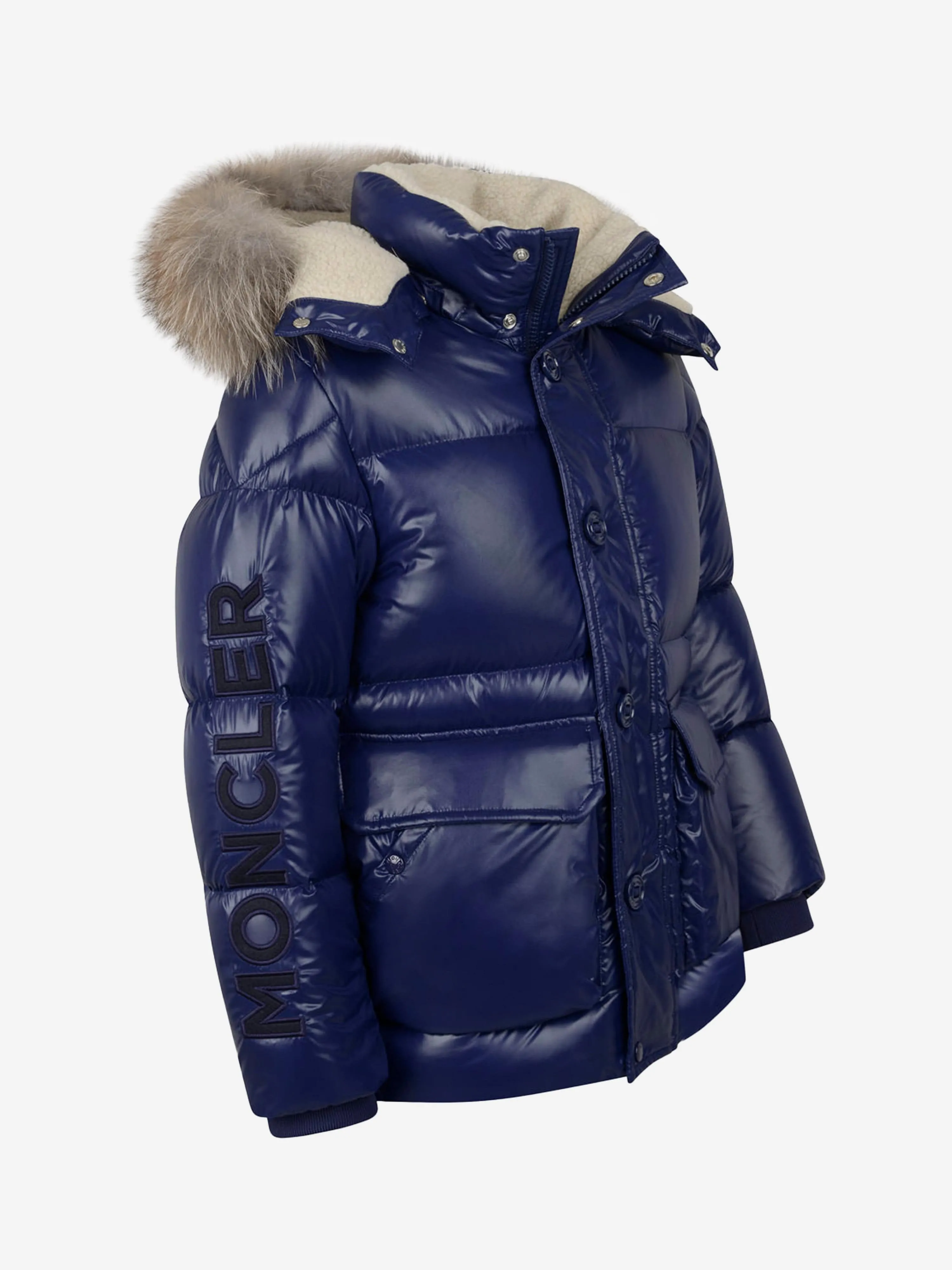 Moncler Enfant Moncler Boys Navy Down Padded Armoricano Jacket