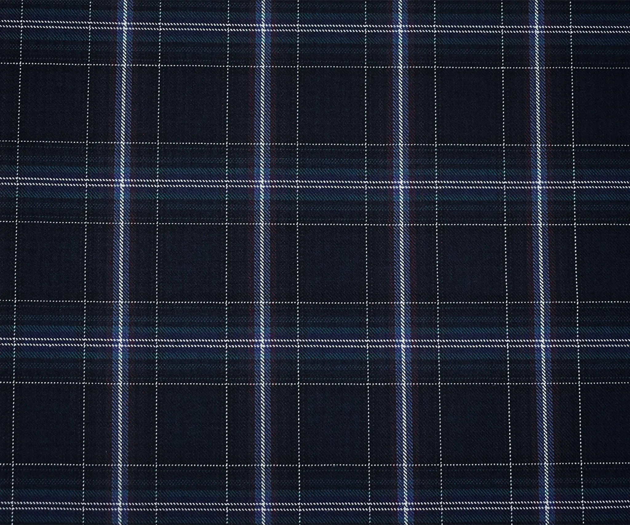 Navy-Red-Multi Wool-Polyester Plaid Woven Suiting Fabric