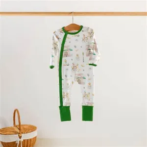Nola Tawk - Powdered Sugar and Puppies Organic Cotton Kids Pajamas 2-Way Zip