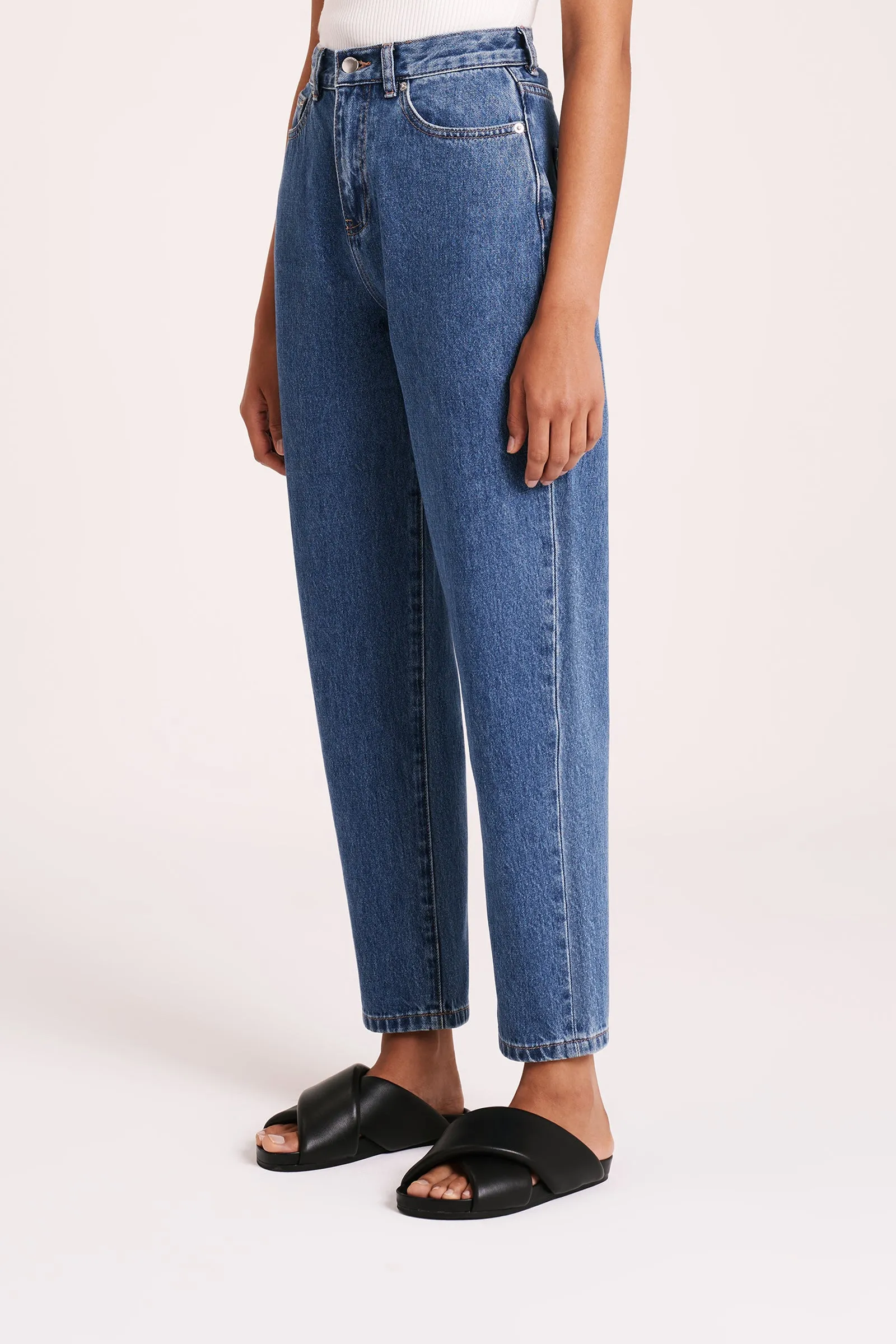 Nude Lucy 'Organic Mom Jean' - Vintage Blue