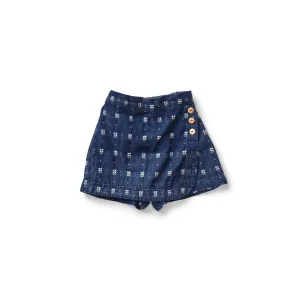 Olive Skort in Embroidered Denim