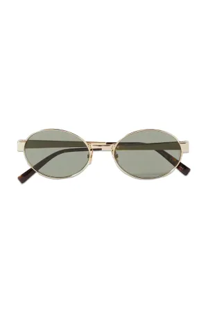 Oval-Frame Gold-Tone Sunglasses
