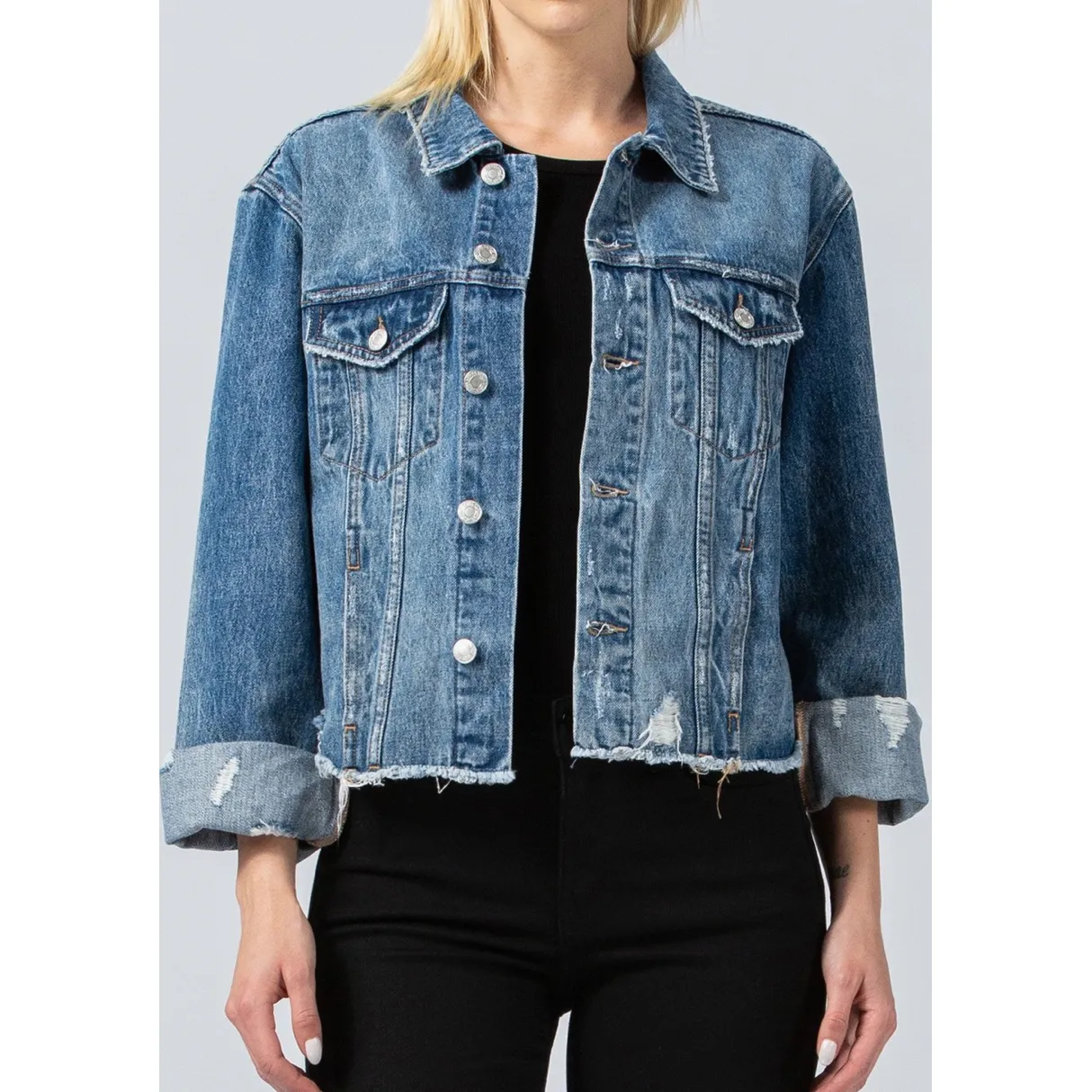 Raw Hem Denim Jacket