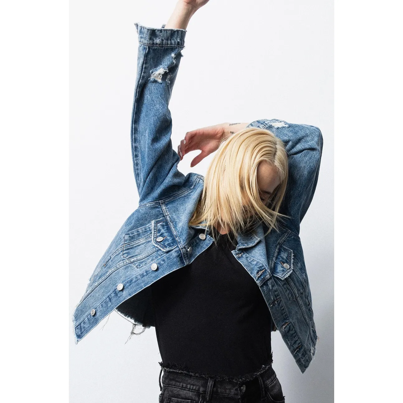 Raw Hem Denim Jacket