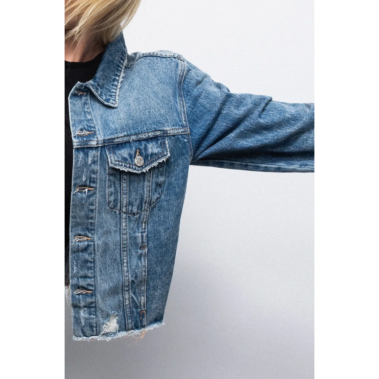 Raw Hem Denim Jacket