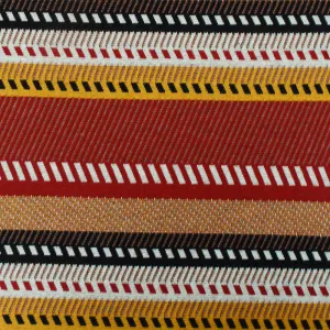 Red-Yellow-Multi Diagonal Stripe Stretch Double Knit Fabric