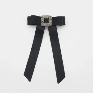 Rhinestone Buckled Hair Bow - Red