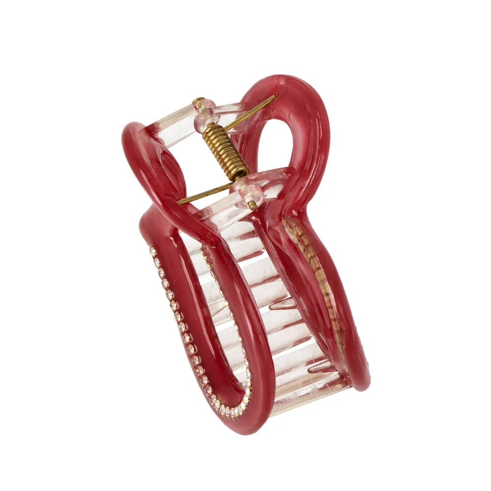 Rhinestone Open Heart Hair Claw