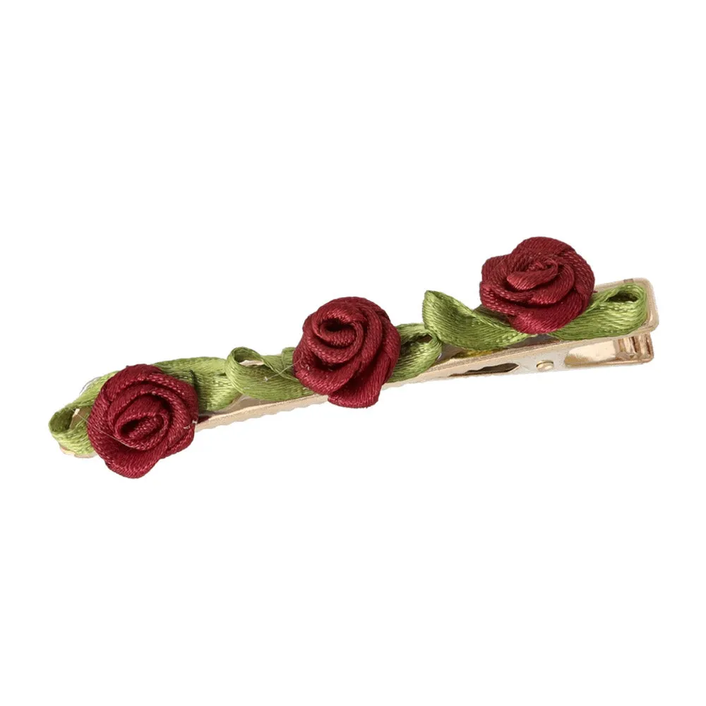 Ribbon Rose Hair Clip