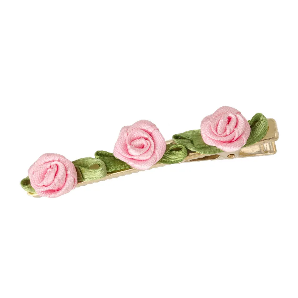Ribbon Rose Hair Clip