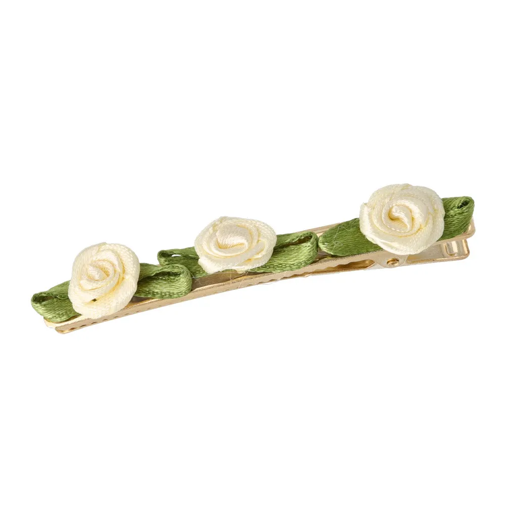 Ribbon Rose Hair Clip