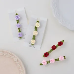 Ribbon Rose Hair Clip