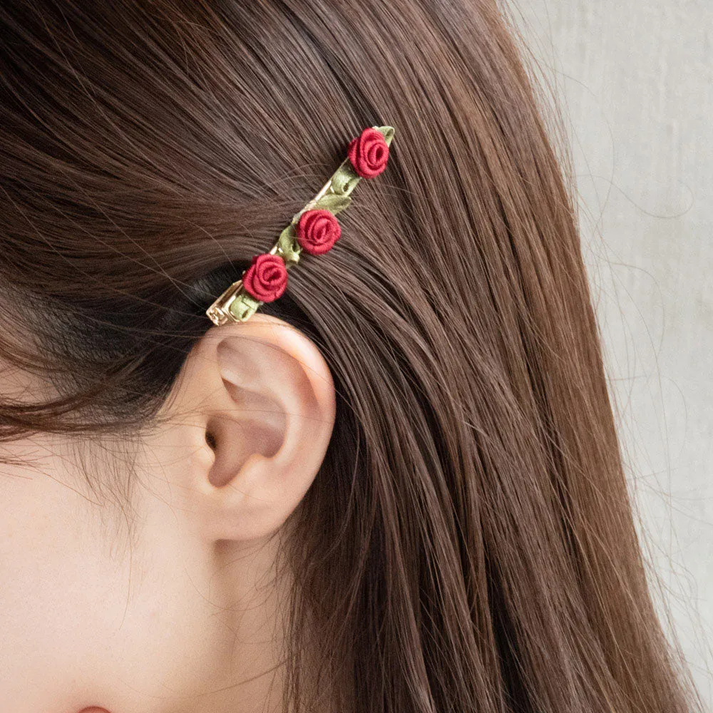 Ribbon Rose Hair Clip