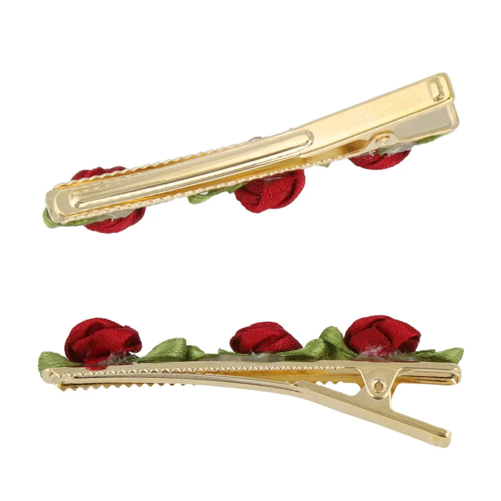 Ribbon Rose Hair Clip