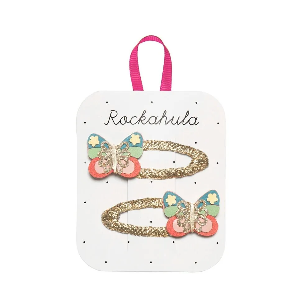 Rockahula Hair Clips Set Rainbow Butterfly