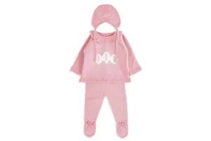 Rose & Ivory Three-Piece Knit Baby Set