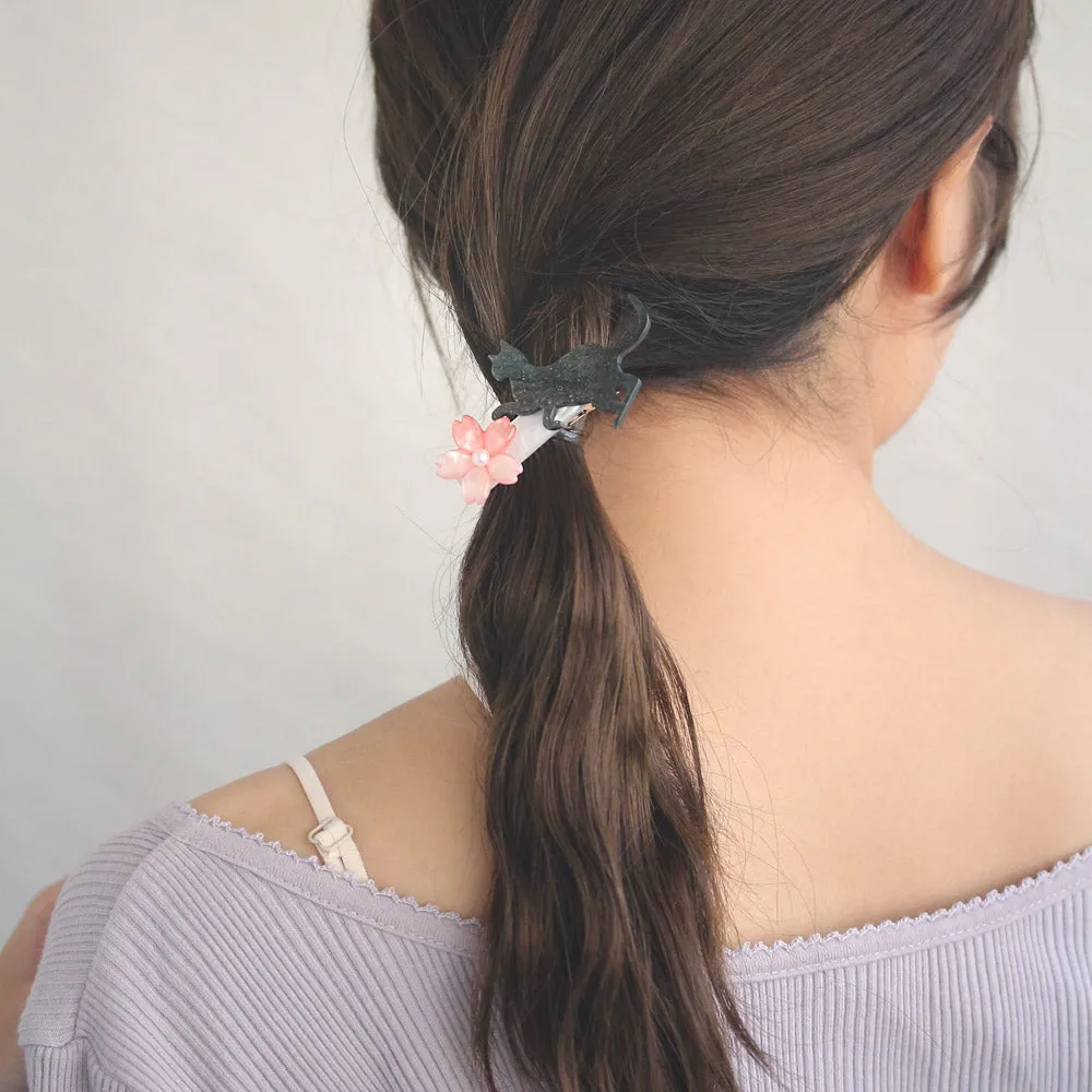 Sakura and Naughty Cat Hair Clip