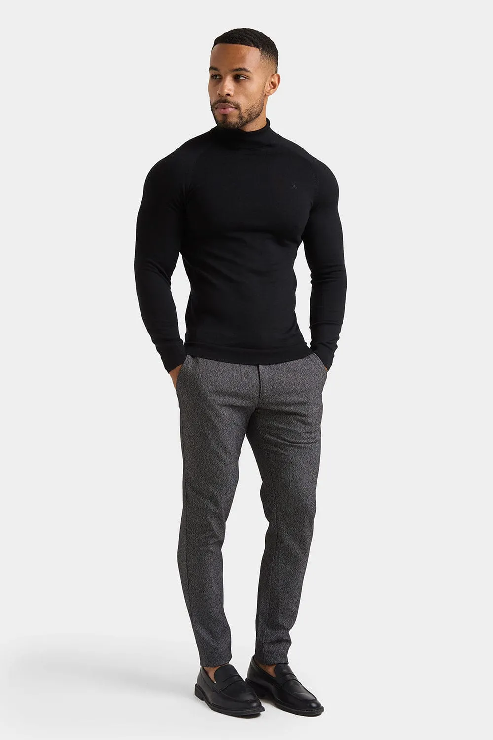 Semi Plain Pants in Black/Grey