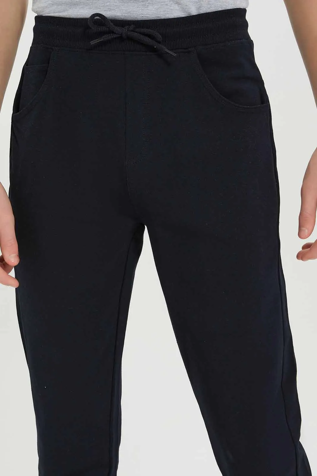 Senior Boys Black Stretch Active Pants
