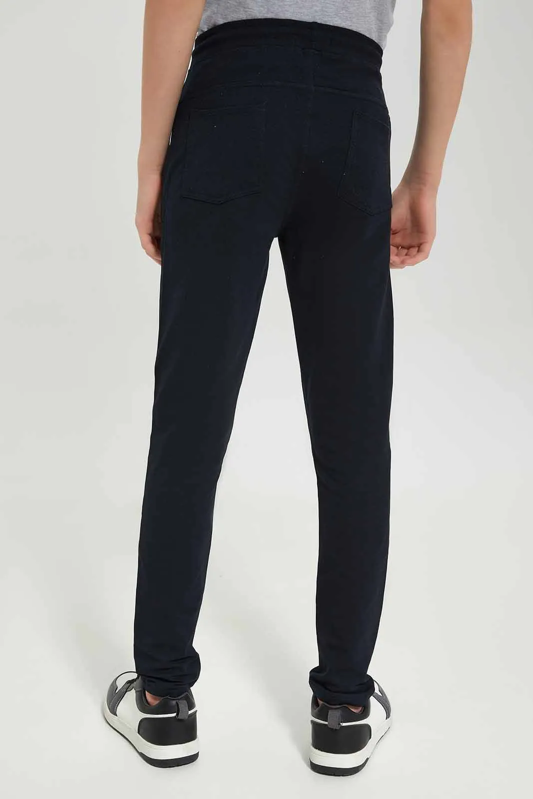 Senior Boys Black Stretch Active Pants