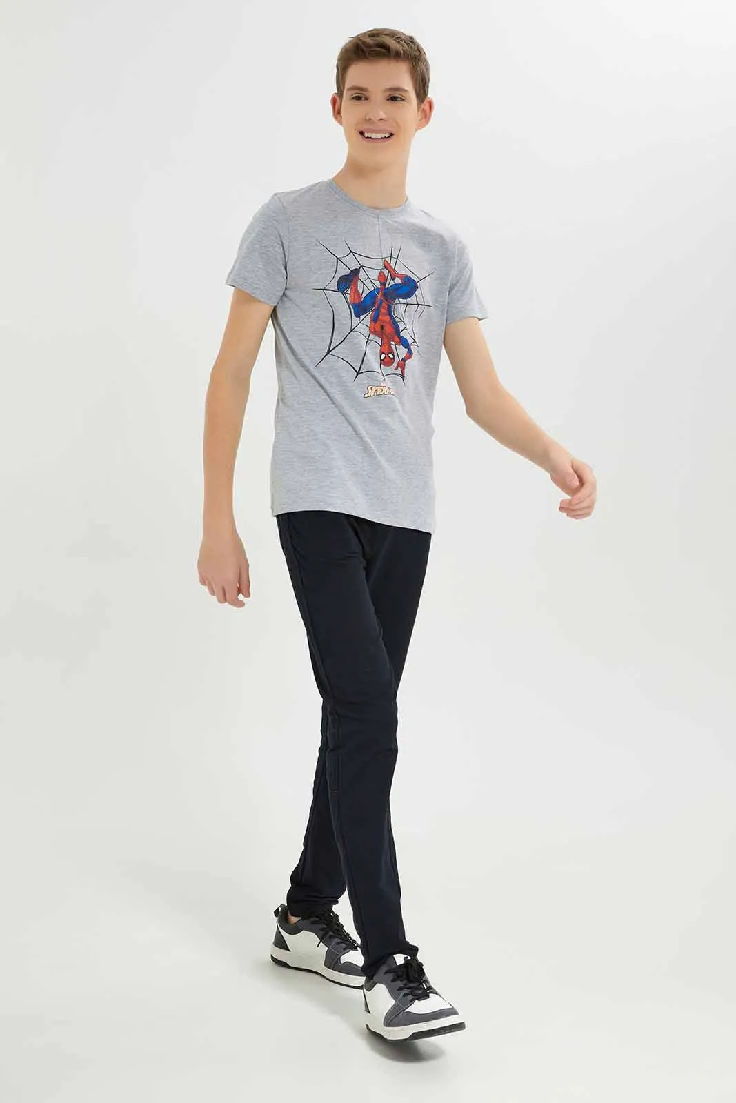 Senior Boys Black Stretch Active Pants