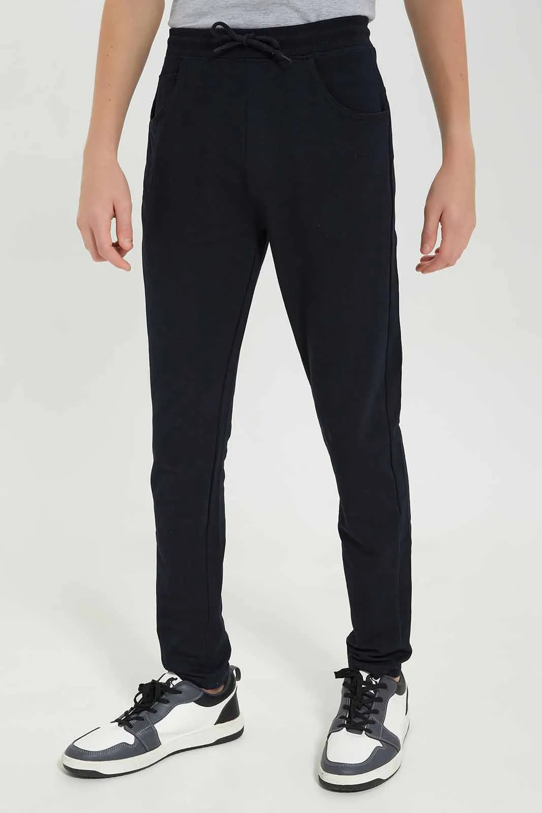 Senior Boys Black Stretch Active Pants