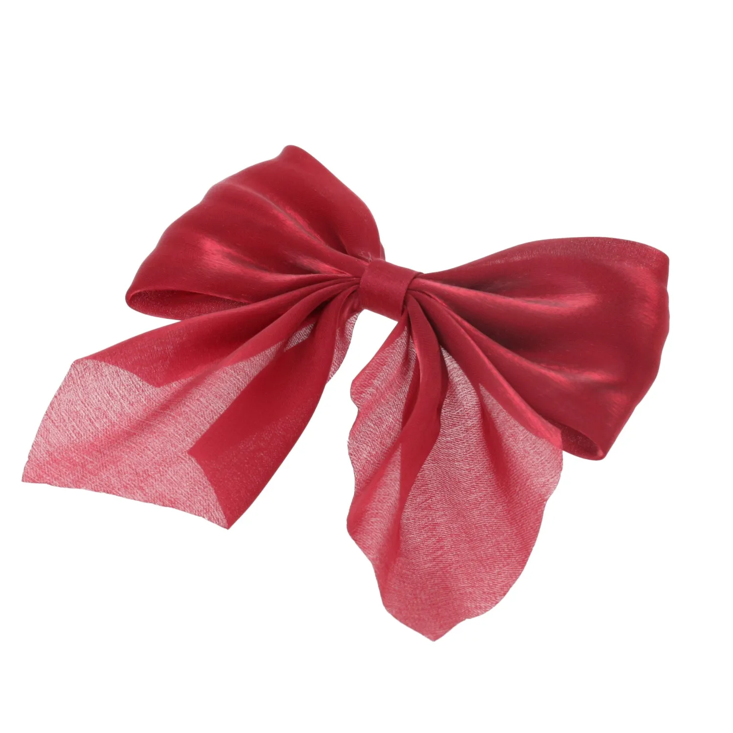 Shimmer Hair Bow - Cherry Red