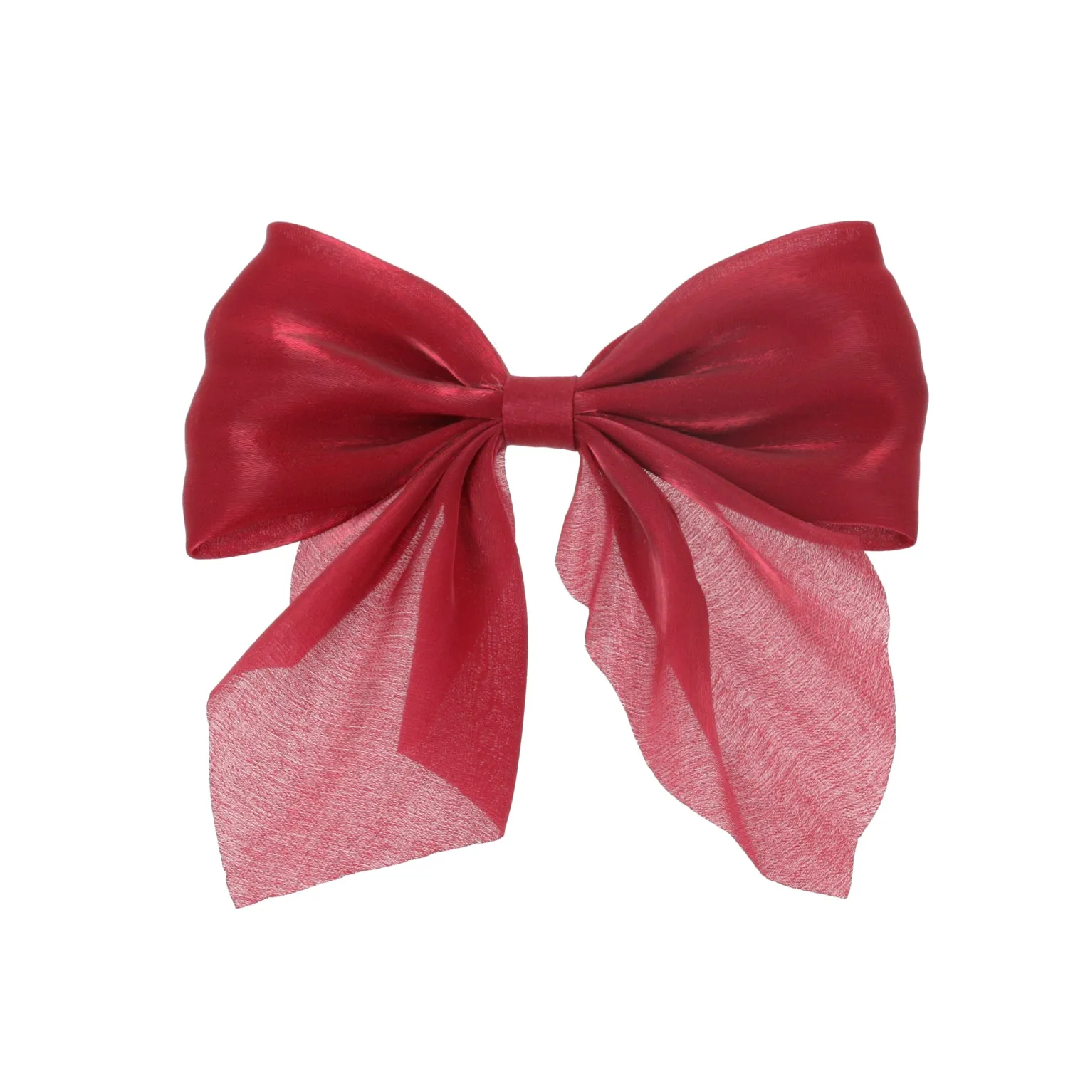 Shimmer Hair Bow - Cherry Red