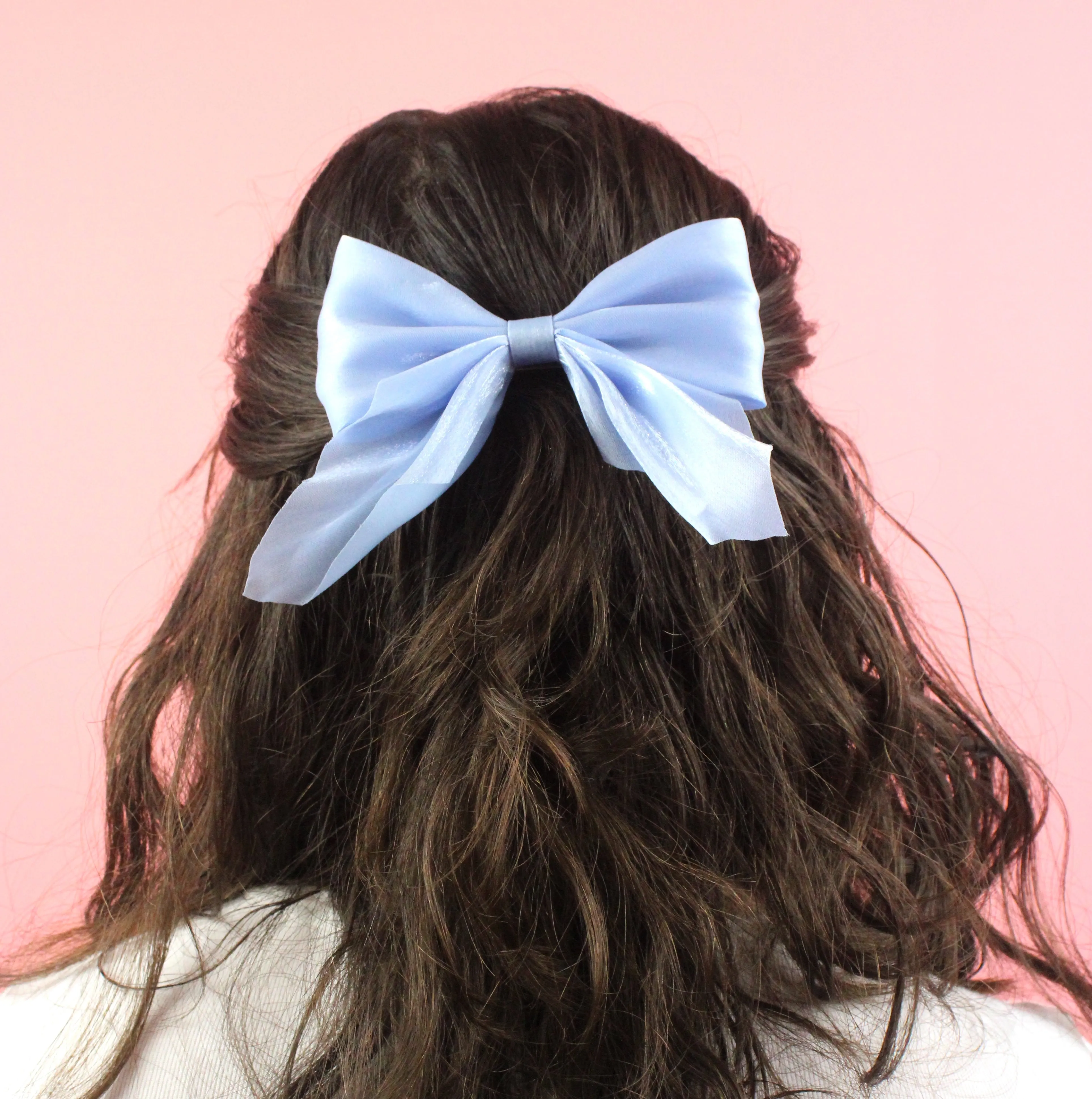 Shimmer Hair Bow - Cinderella Blue
