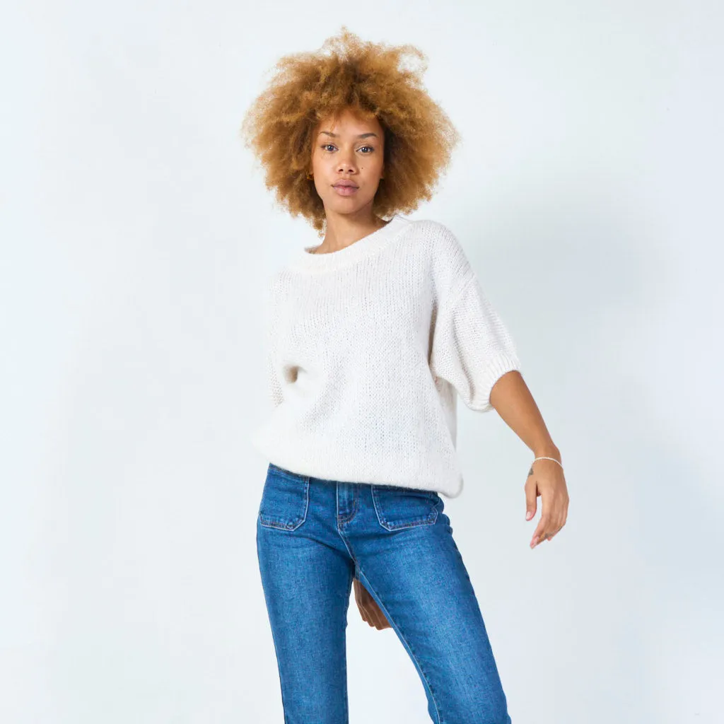 Short sleeve knit sweater wholesale